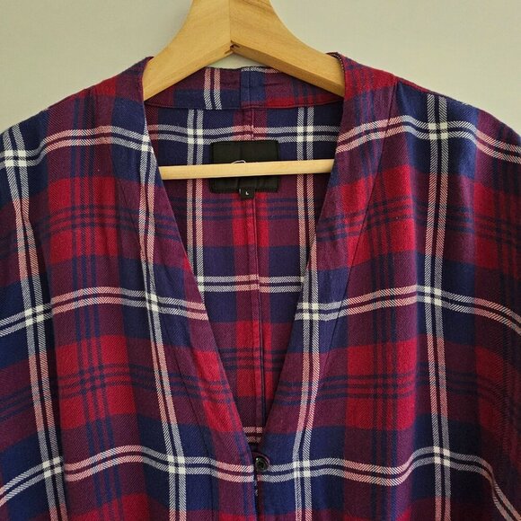 Rails Sloane Tie-Front Plaid Shirt Red/Blue Button-Up Lightweight Soft Size L - Picture 8 of 12